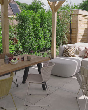 Fauteuil de jardin acier/corde sable